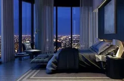 Night bedroom interior