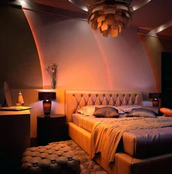 Night bedroom interior