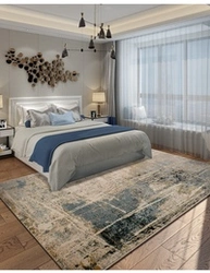 Bedroom interior with carpet on the floor
