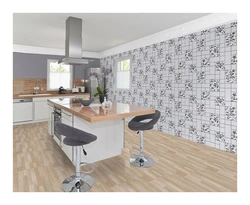 How to glue wallpaper in the kitchen design