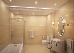 Sand colored bathroom design
