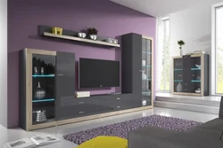 Slide in the living room in a modern style with a wardrobe photo
