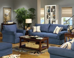 Sofa with flowers in the living room interior