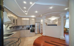 Photo of suspended ceilings with plasterboard in the kitchen