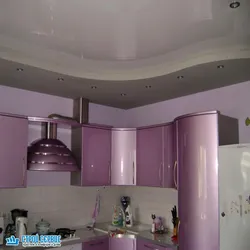 Mətbəxdə alçıpan ilə asma tavanların fotoşəkili