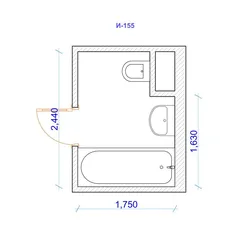Bathroom with toilet combined design with dimensions