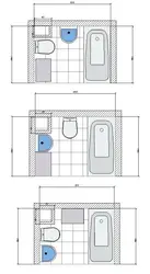 Ҳаммом бо ҳоҷатхона тарҳи омехта бо андозагириҳои