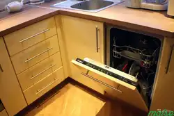 Corner kitchen with dishwasher photo