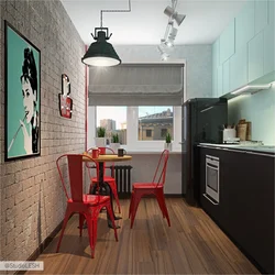 Kiçik bir mənzildə loft mətbəxi fotoşəkili