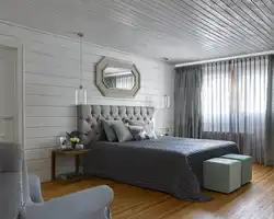 What color to paint the walls in a wooden house in the bedroom photo