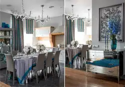 Color combinations in the kitchen interior with gray and black