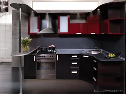 Corner kitchen design on the right side