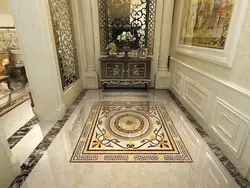 Porcelain stoneware floors in the kitchen and hallway photo