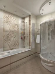 Künc Küveti Və Duşu Olan Hamam Dizaynı