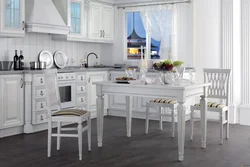 White tables and chairs for the kitchen photo