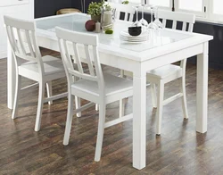 White tables and chairs for the kitchen photo