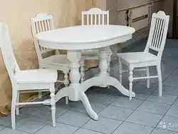 White tables and chairs for the kitchen photo