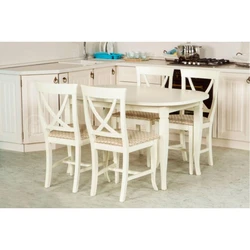 White tables and chairs for the kitchen photo
