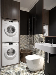 Washer and dryer in bathroom design