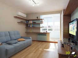 Bir Xonali Kvartiraning Yashash Xonasining Fotosurati