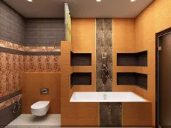 Дәретхана бөлімі бар ванна бөлмесінің дизайны