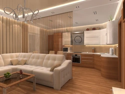 Kitchen living room 4 by 5 meters design photo