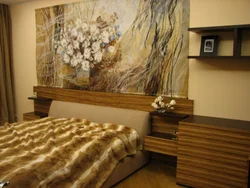 Wall panel photo in the bedroom interior