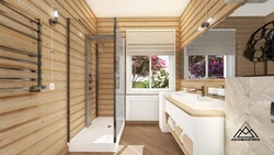 Imitation timber photo bathroom
