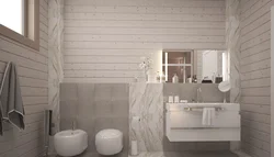 Имитацияланған ағаш фото ванна бөлмесі