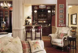 Interior of an antique living room photo