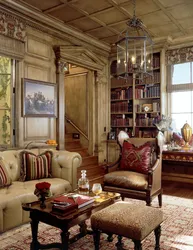 Interior of an antique living room photo