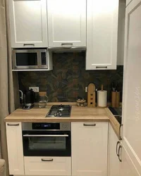 Kitchen design with microwave in Khrushchev