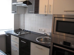 Kitchen design with microwave in Khrushchev