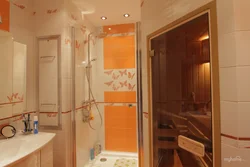 Sauna in a small bathroom photo