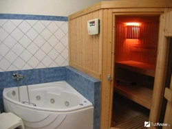 Sauna in a small bathroom photo
