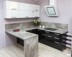 Ошхона бо тарҳи акс countertop кунҷи