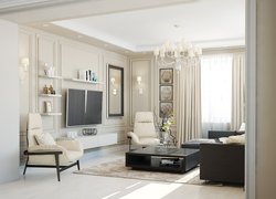 TV in the living room interior in a classic style