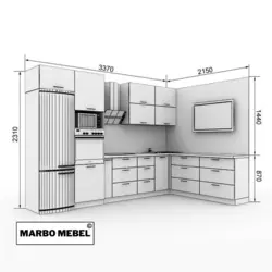 Kitchen design straight with angle