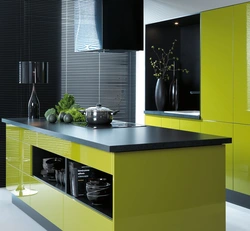 What colors goes with black in the kitchen interior