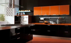 What colors goes with black in the kitchen interior
