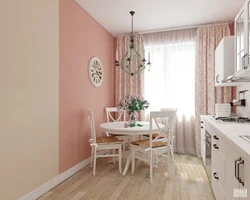 Pink Beige Kitchen Interior