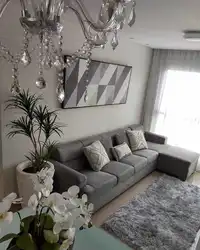 Small gray living room design