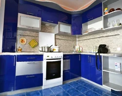 Синий пол кухни фото