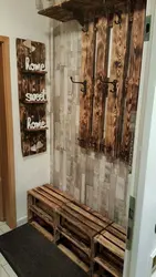 Hallway made of pallets, photos of your own