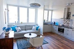Kitchen design 30 sq m with two windows photo