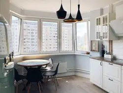 Дизайн кухни п44т с эркером трешка