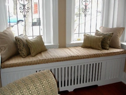 Wide window sill in the kitchen photo