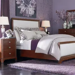 Wallpaper for a bedroom with dark furniture photos which is suitable