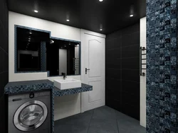 Bathroom design with dark door