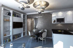 Decorative plaster in the kitchen living room photo